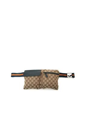 Gucci Gg Canvas Web Double Pocket Belt #360003G63B